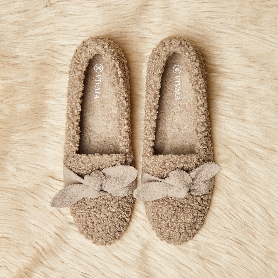 Round-Toe Recycled Faux Fur Loafers