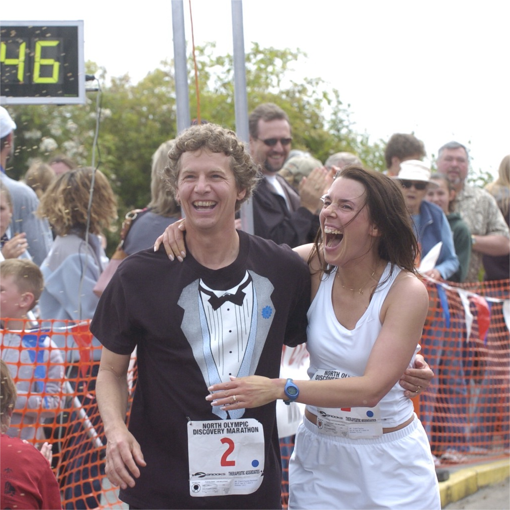 My Wedding Day at the finish line